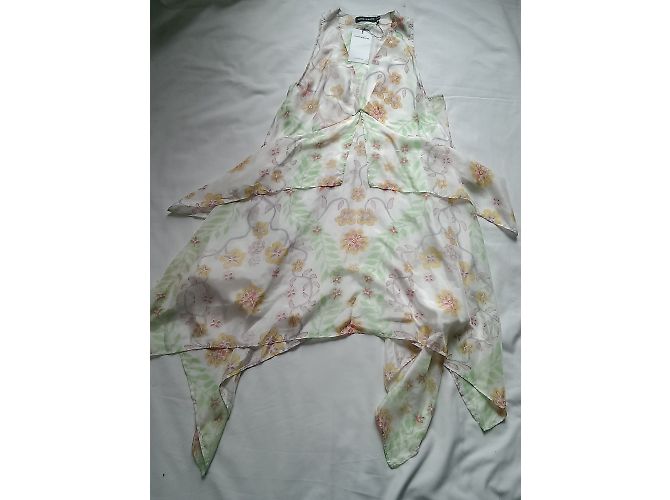 Abito Antik Batik in seta multicolore asimmetrico - vista 2