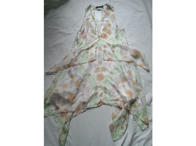 Abito Antik Batik in seta multicolore asimmetrico - vista 3