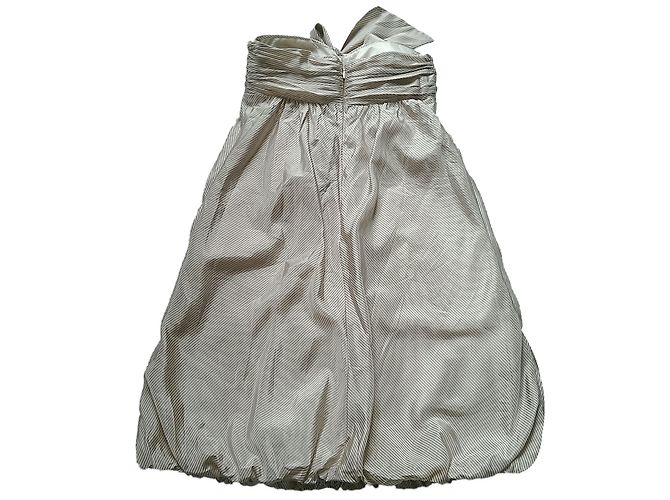 Bcbg Seidenkleid trägerlos Creme Hellbraun - Ansicht 2