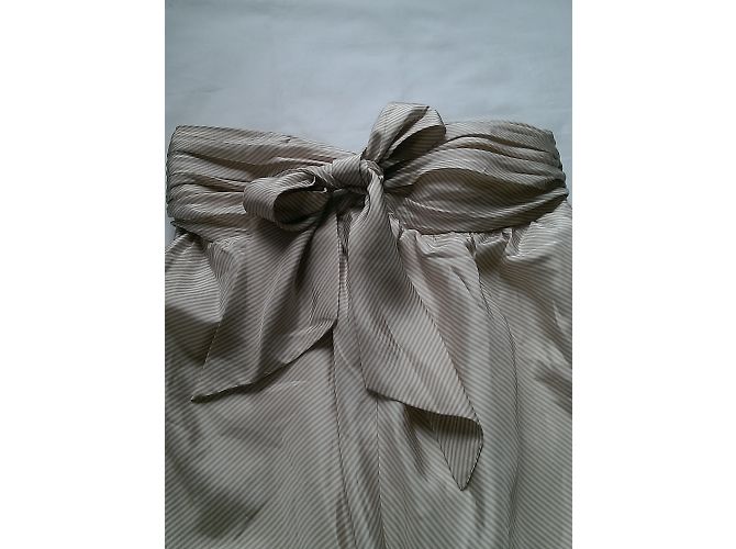 Bcbg Seidenkleid trägerlos Creme Hellbraun - Ansicht 4