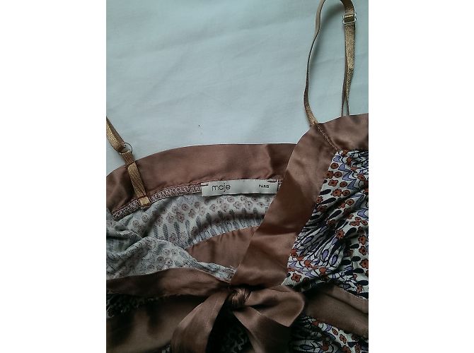 Vestido Maje sem mangas de seda e viscose Multicor - vista 3