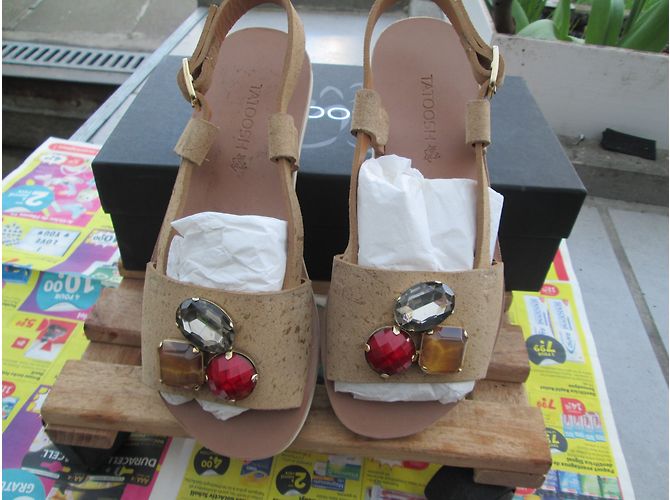 Sandali gioiello Loua Tatoosh beige in pelle - vista 6