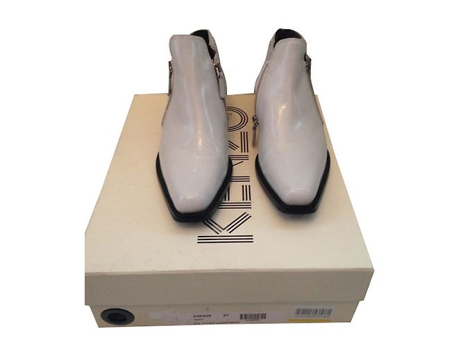 Kenzo Rock Style Stiefeletten Weiß Lackleder 37 - Ansicht 2