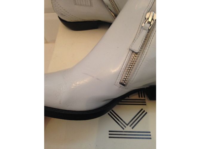 Kenzo Rock Style Stiefeletten Weiß Lackleder 37 - Ansicht 9