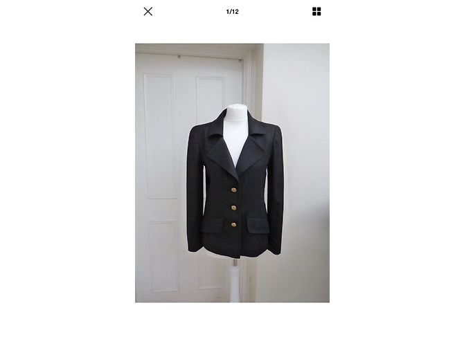 Chanel Grey Cashmere Wool Jacket - view 3