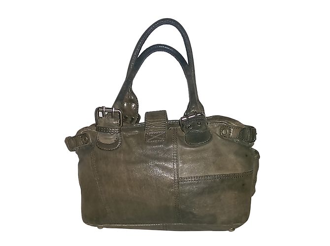 Borsa Berenice in pelle color kaki Cachi - vista 2