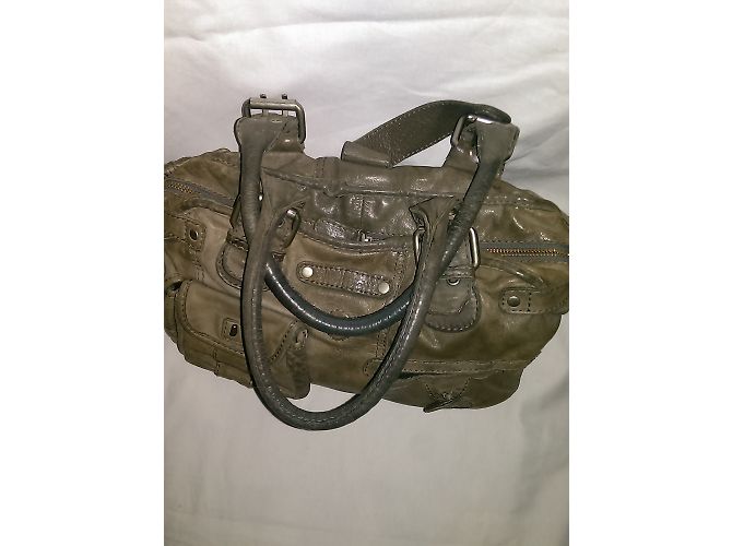 Borsa Berenice in pelle color kaki Cachi - vista 3