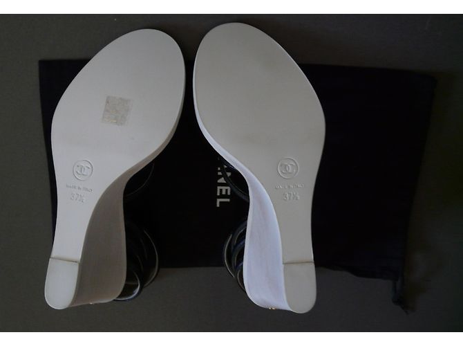 Chanel Sandalen Schwarz Aus weiß - Ansicht 5