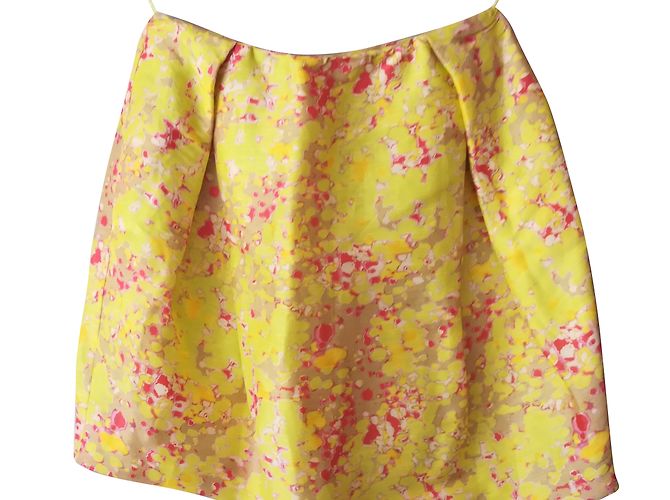 Falda Carven de seda y lino amarilla Amarillo - vista 2