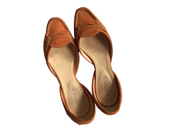 Mocassini Tod's Arancione in Camoscio - vista 3