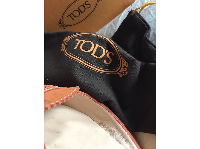 Mocassini Tod's Arancione in Camoscio - vista 6