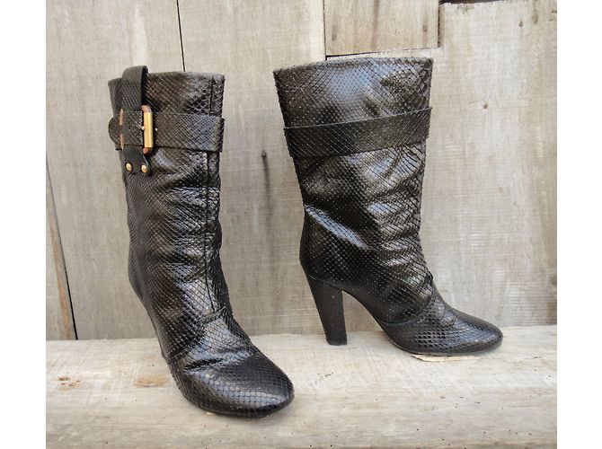 Stivaletti Chloé in Pitone Nero - vista 3
