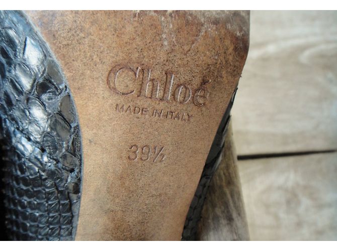 Stivaletti Chloé in Pitone Nero - vista 7