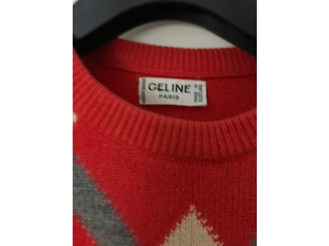 Suéter Céline de Cachemira Naranja con Rombos - vista 4