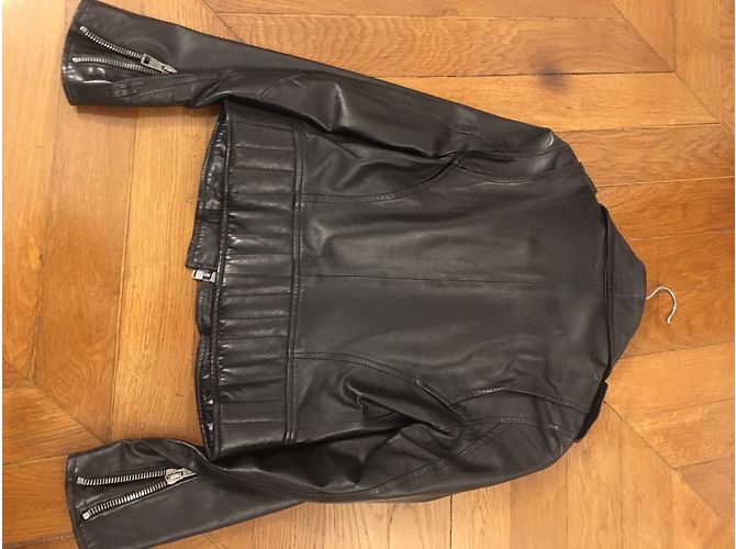 Ventcouvert Bikerjacke aus Lammleder Schwarz - Ansicht 2