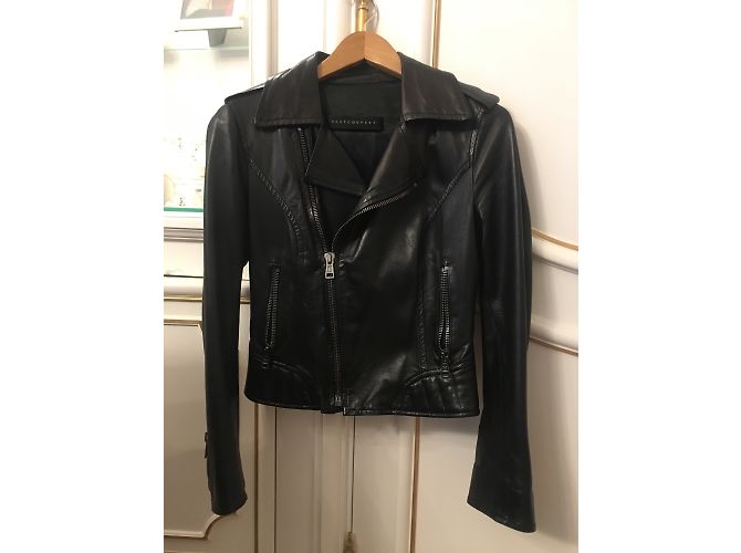 Ventcouvert Bikerjacke aus Lammleder Schwarz - Ansicht 3