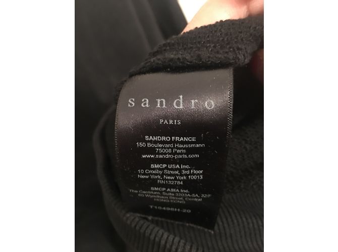 Felpa Sandro in cotone nera con ricamo Nero - vista 2