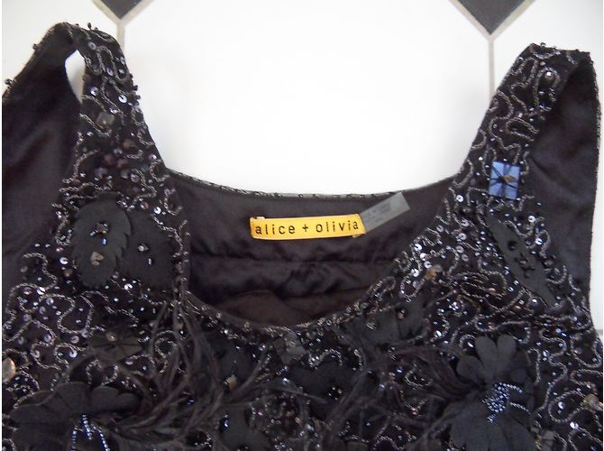 Abito da cocktail Alice + Olivia in seta e tulle nero M - vista 4