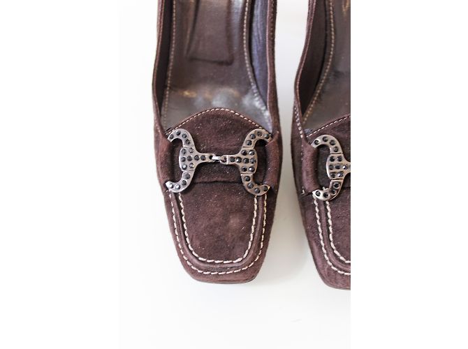 Autre Marque Daniel Horsebit Loafer mit Absatz Wildleder Braun - Ansicht 3