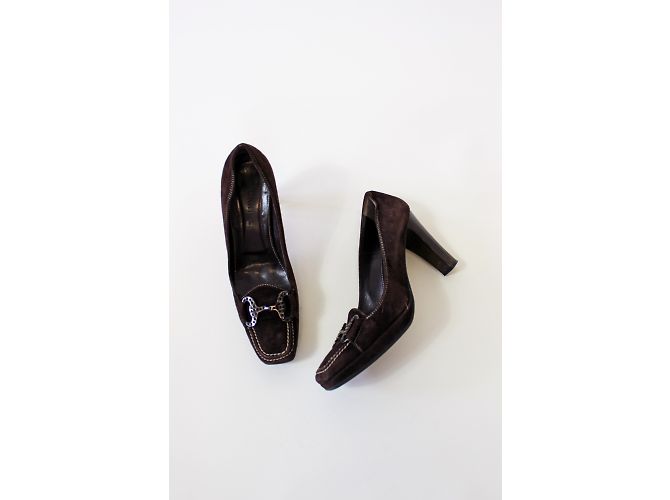 Autre Marque Daniel Horsebit Loafer mit Absatz Wildleder Braun - Ansicht 5