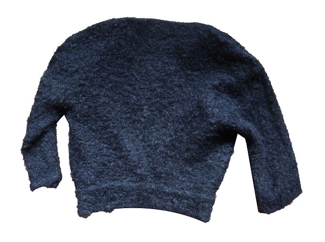 Vintage Schwarzer Bolero aus Bouclé Wolle - Ansicht 2