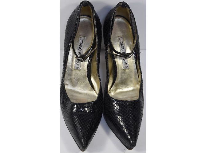 Luciano Padovan Python Ankle Strap Pumps Black - view 4