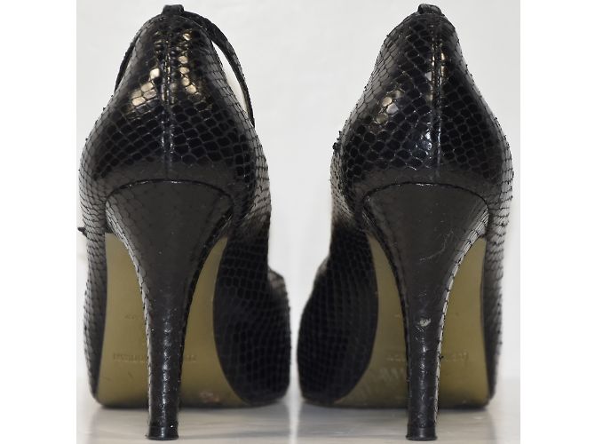 Luciano Padovan Python Ankle Strap Pumps Black - view 6