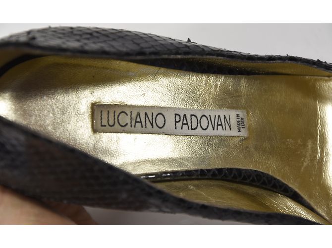 Luciano Padovan Python Ankle Strap Pumps Black - view 8