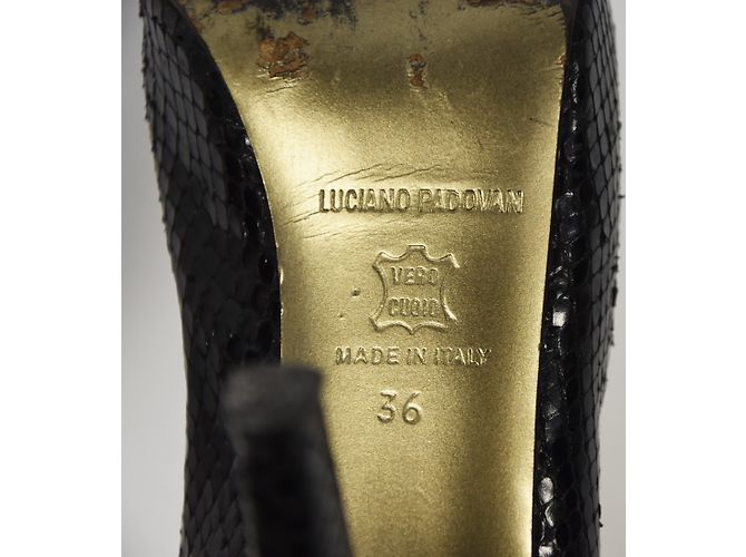 Luciano Padovan Python Ankle Strap Pumps Black - view 9