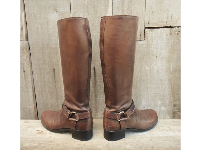 Botas Prada de cuero marrón Talla 37 Castaño - vista 7