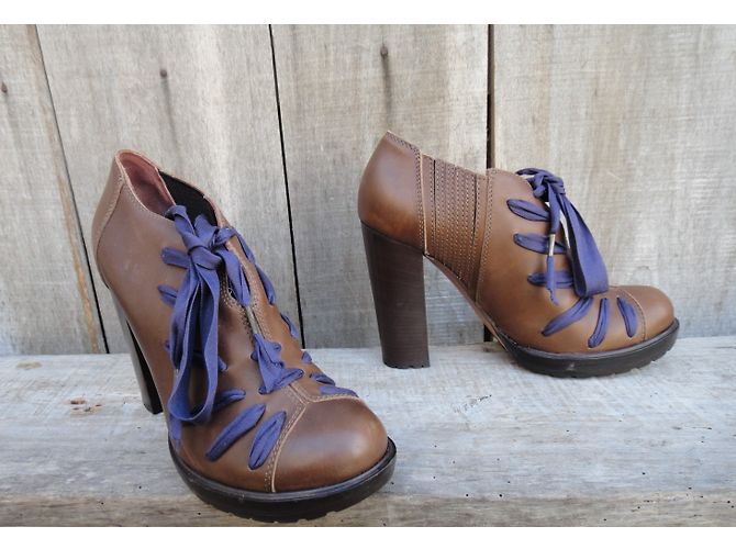 Botines Vanessa Bruno de piel marrón Castaño - vista 3