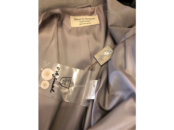 Autre Marque Hensel und Mortensen Jacke Hellgrau Wollmischung Größe 44 - Ansicht 3