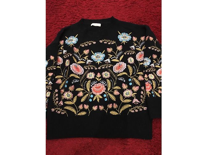 Autre Marque Pull oversize avec broderie noir - vue 2