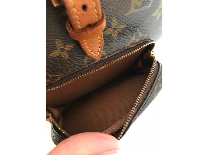 Louis Vuitton Mini Zaino Montsouris in Canvas Monogram Marrone D'oro - vista 12