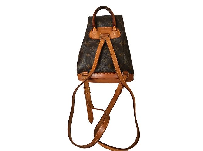 Louis Vuitton Mini Zaino Montsouris in Canvas Monogram Marrone D'oro - vista 2