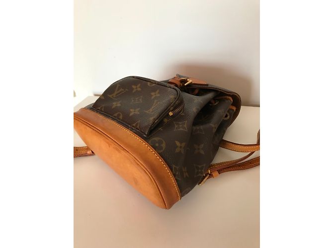 Louis Vuitton Mini Zaino Montsouris in Canvas Monogram Marrone D'oro - vista 5