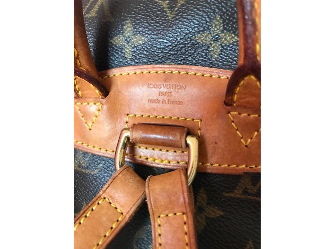 Louis Vuitton Mini Zaino Montsouris in Canvas Monogram Marrone D'oro - vista 6