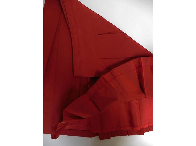 Burberry Plisierter Rock Rot Polyester - Ansicht 5