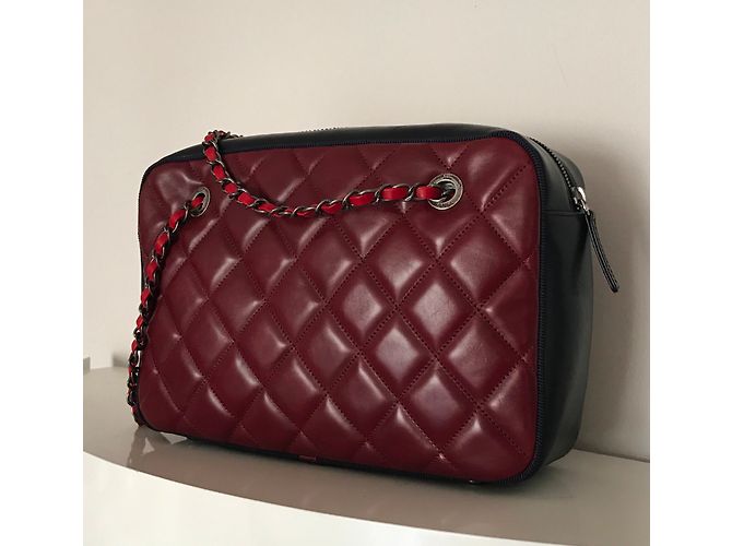 Camera Chanel Handtaschen Schwarz Bordeaux - Ansicht 3