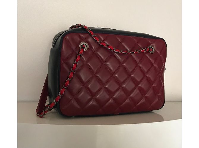 Camera Chanel Handtaschen Schwarz Bordeaux - Ansicht 4