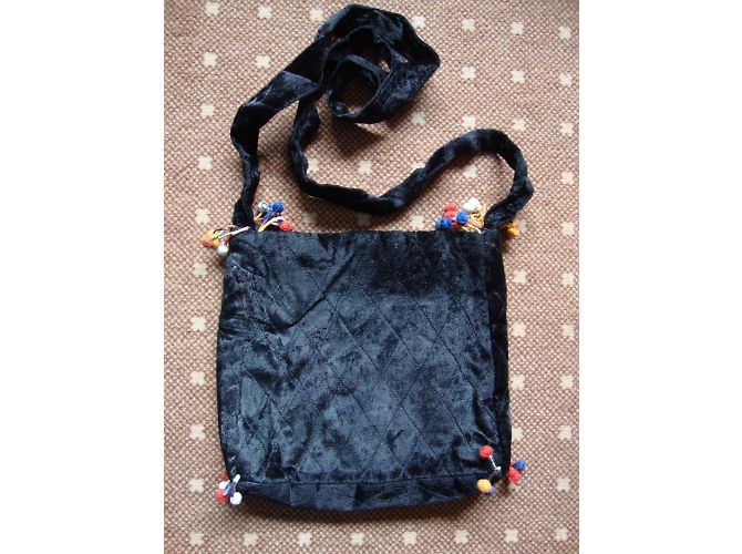 Autre Marque Borsa etnica in velluto nero con ricami e perle Multicolore - vista 4