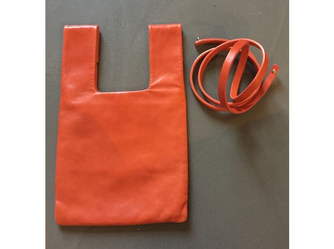 Borsa a mano Fausto Santini in pelle arancione - vista 2