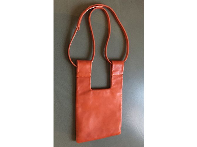 Borsa a mano Fausto Santini in pelle arancione - vista 3