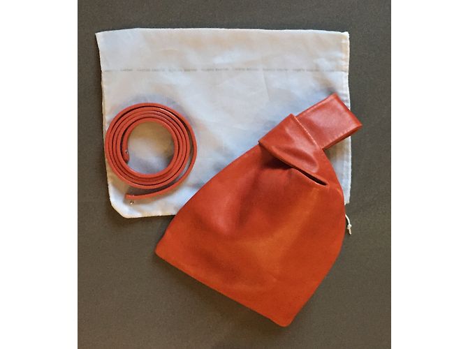 Borsa a mano Fausto Santini in pelle arancione - vista 5