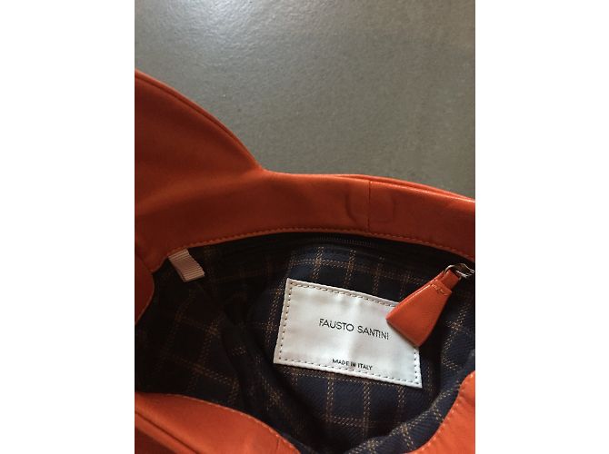 Borsa a mano Fausto Santini in pelle arancione - vista 6