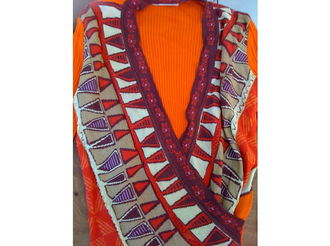 Autre Marque Aldo Martin's Pullover Orange aus Viskose und Polyamid Mehrfarben - Ansicht 4