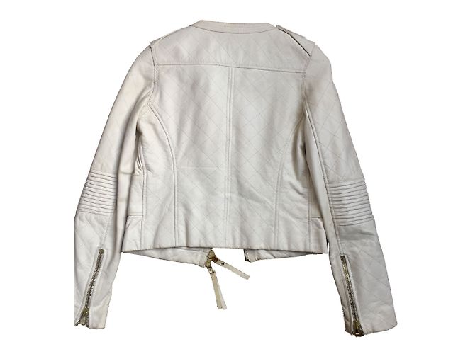 Pinko Perfecto Jacke Creme Lackleder S Roh - Ansicht 2