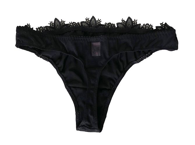 Autre Marque Cadolle Black Lace and Mesh Thong Size 1 - view 2