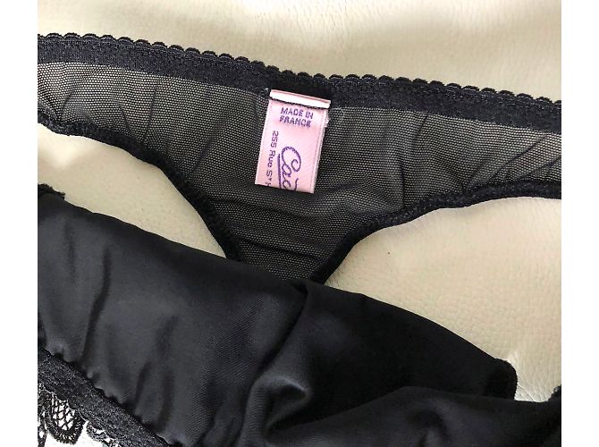 Autre Marque Cadolle Black Lace and Mesh Thong Size 1 - view 3