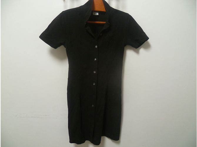 Vestido polo Lacoste negro de algodón - vista 2